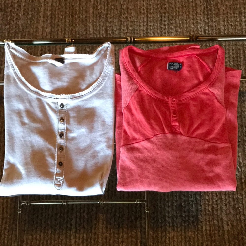 Lot of 2 Free People and Volcom T shirts